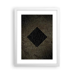 Poster in cornice bianca - Geometria in stile glamour - 30x40 cm