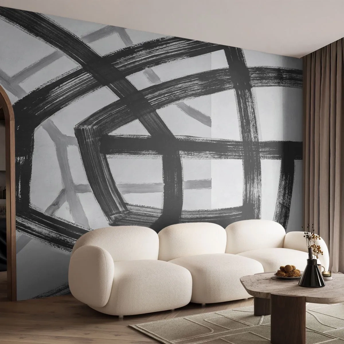 Fotomurali Standard Eco - Costruendo la profondità - Trattini, Pezzo, Moderno - 500x350 cm