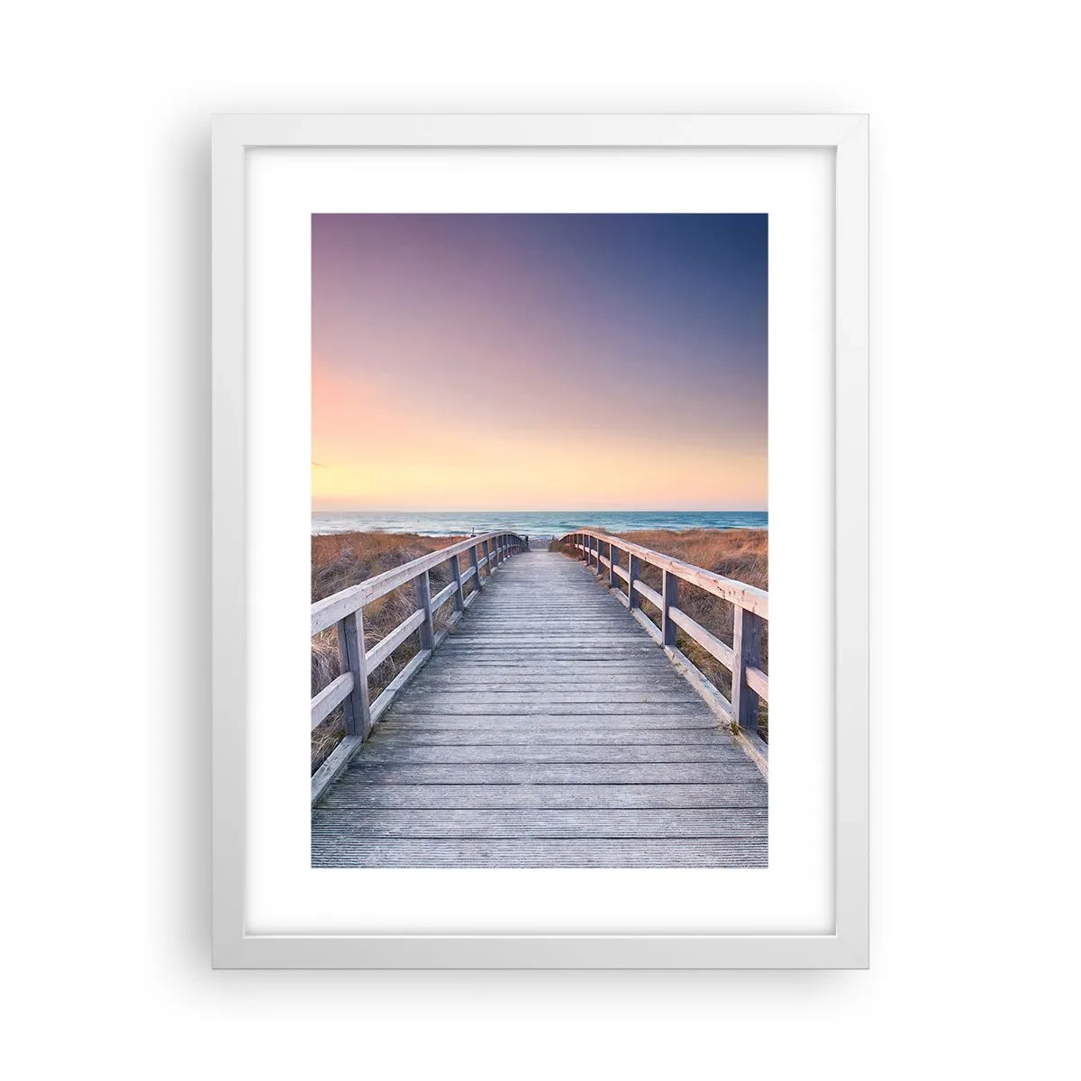 Poster in cornice bianca - Aurora serale baltica - 30x40 cm