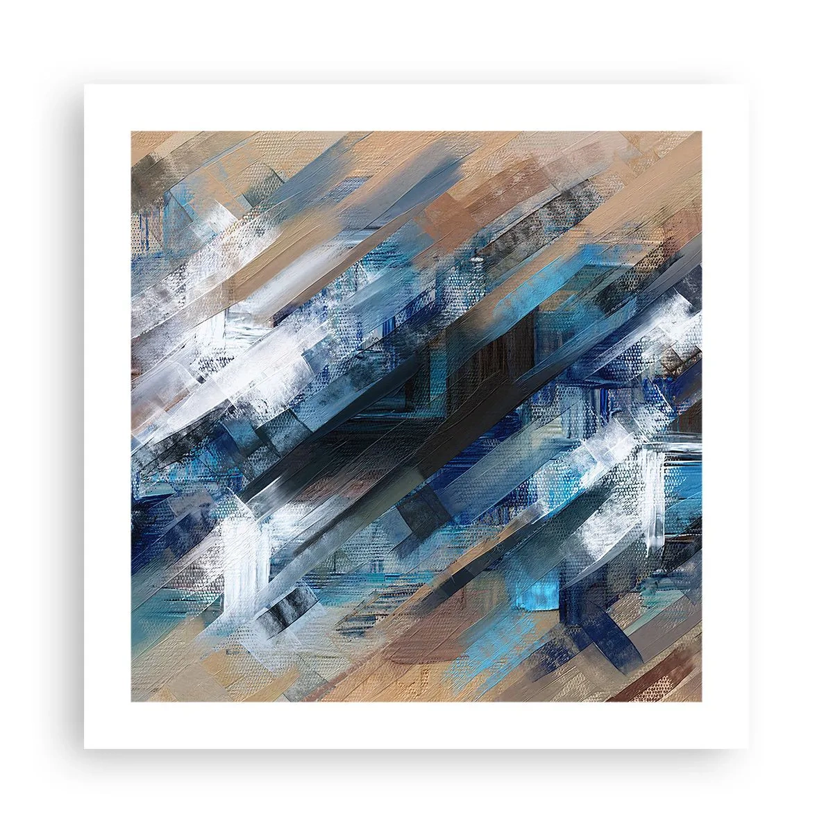 Poster - Sulla diagonale blu - 50x50 cm