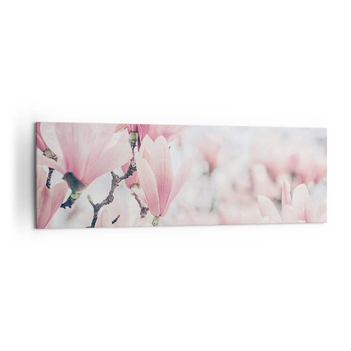 Quadro su tela - Stampe su Tela - Delicati fiori di magnolia in delicate tonalità rosa - 160x50cm - Ideale di delicatezza - Decorazione murale moderna per soggiorno e camera da letto ARTTOR