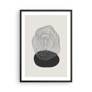 Poster in cornice nera - Linee nere che creano una forma astratta su uno sfondo chiaro - 50x70cm - Durata e vibrazione - Decorazione murale moderna per soggiorno e camera da letto ARTTOR