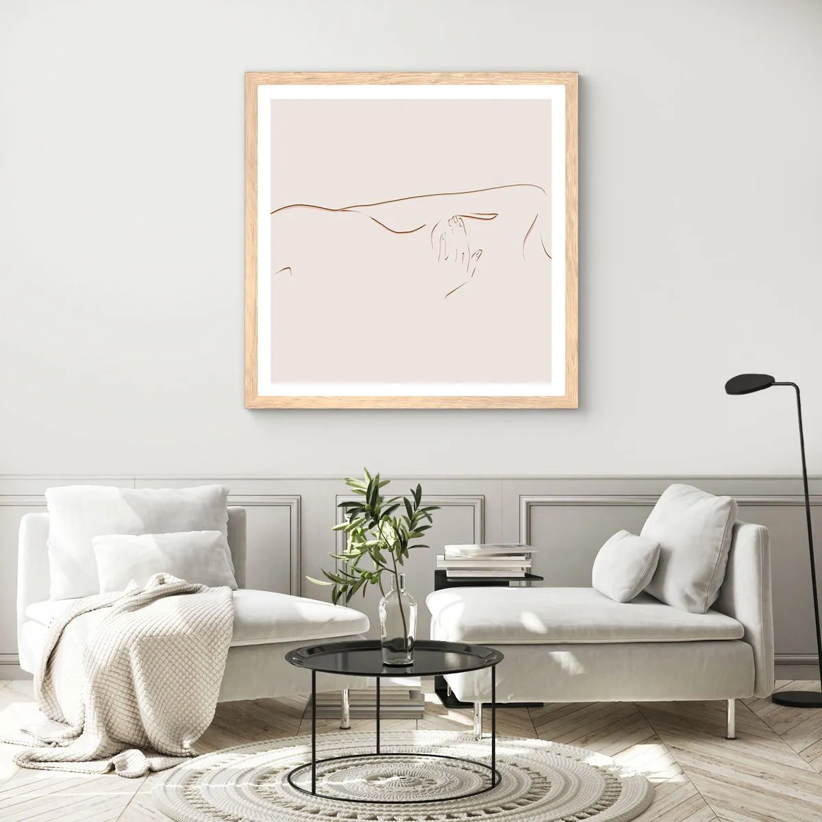 Poster in cornice rovere chiaro - La forma del desiderio - 30x30 cm