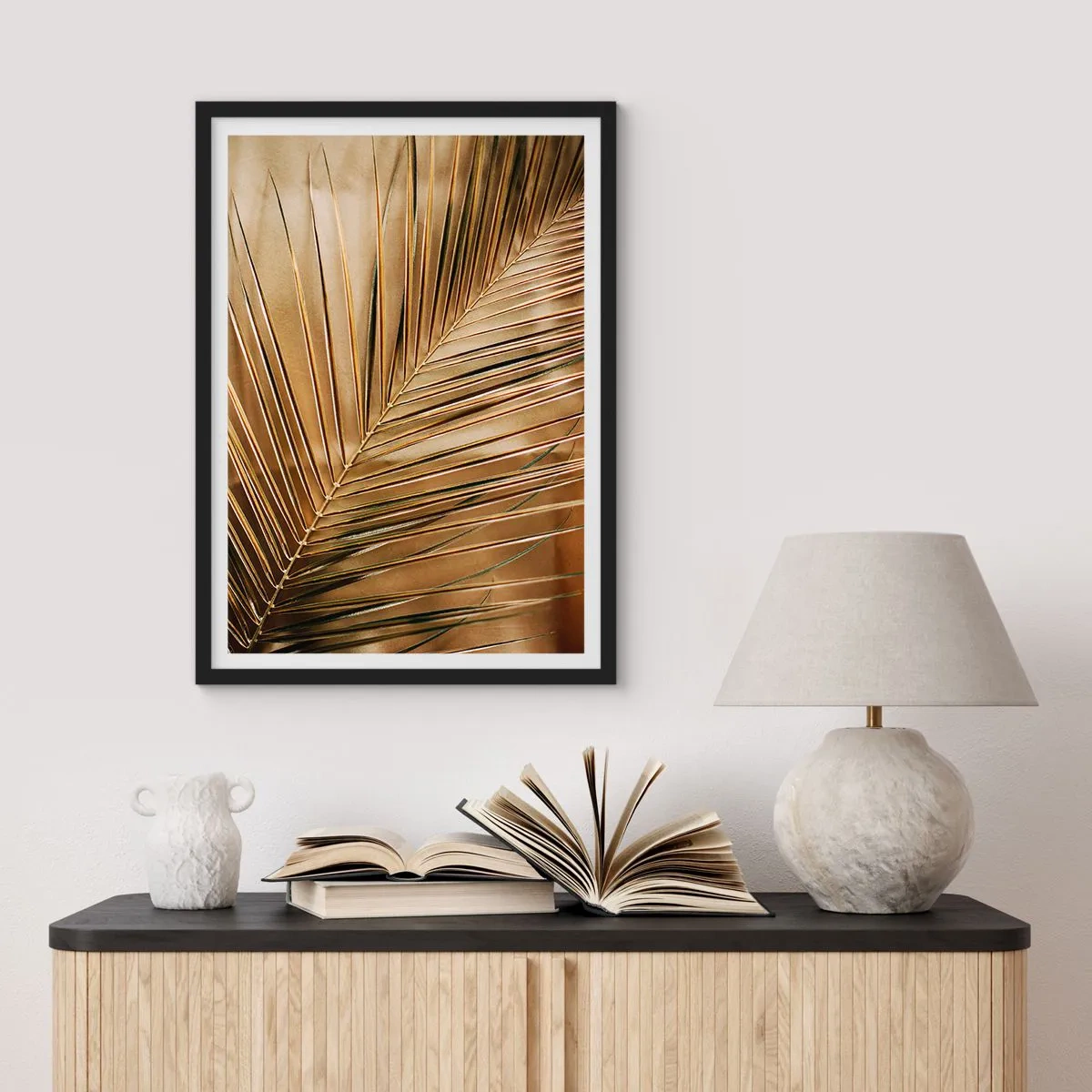 Poster in cornice nera - Colonnato naturale - 30x40 cm