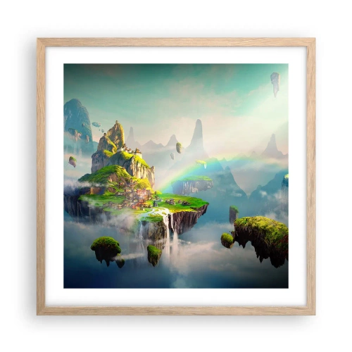 Poster in cornice rovere chiaro - In mezzo al cielo: isole fortunate - 50x50 cm