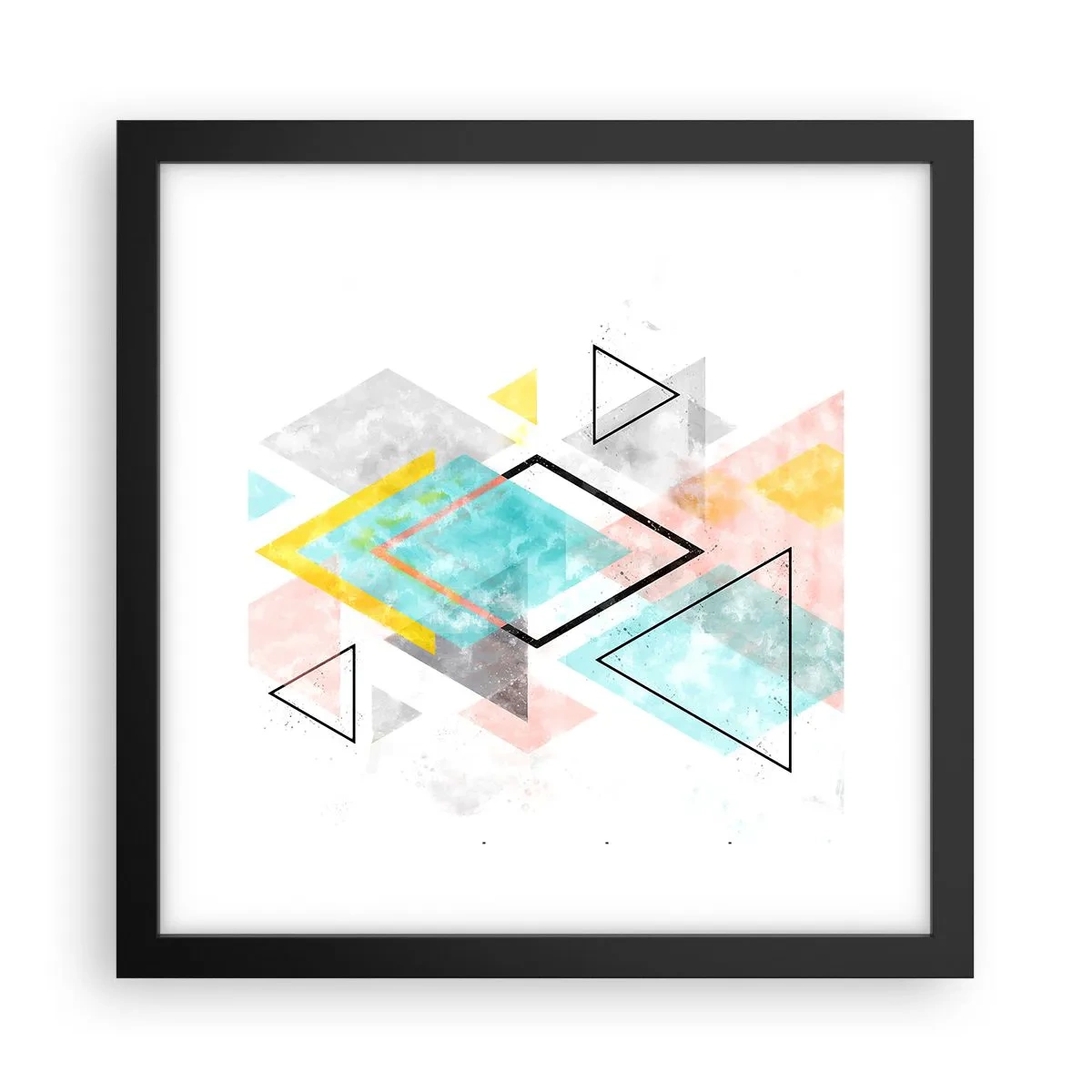 Poster in cornice nera - Gioco geometrico - 30x30 cm