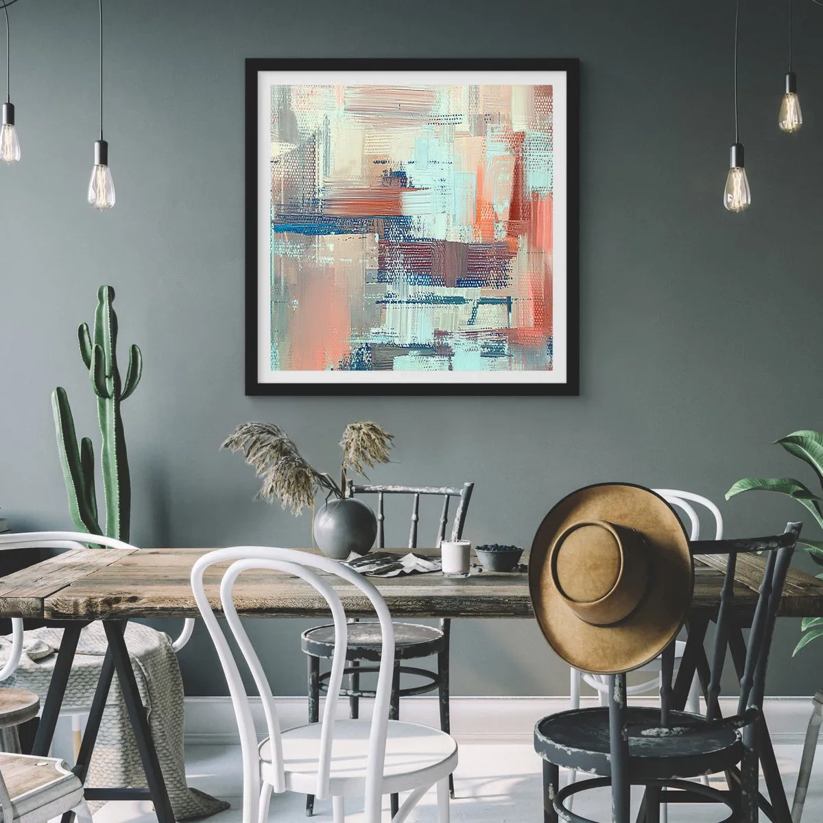 Poster in cornice nera - Arrivando alla luce - 50x50 cm