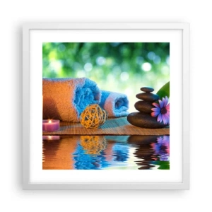 Poster in cornice bianca - Tempo per il corpo - 40x40 cm