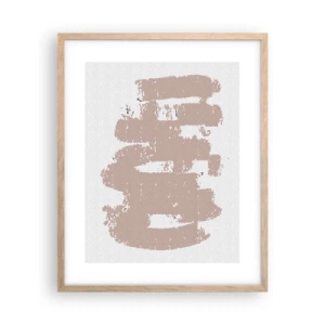 Poster in cornice rovere chiaro - Astrazione in un rosa mite - 40x50 cm