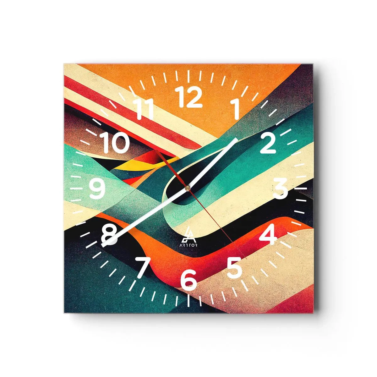 Orologio da parete - Orologio in Vetro - Composizione intensa - 40x40 cm