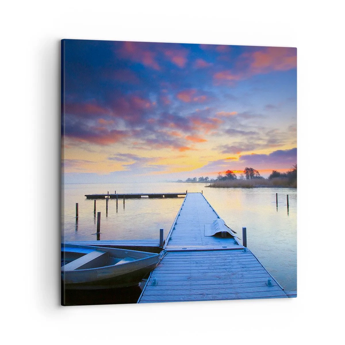 Quadro su tela - Stampe su Tela - Tranquillità violacea e dorata - 50x50 cm