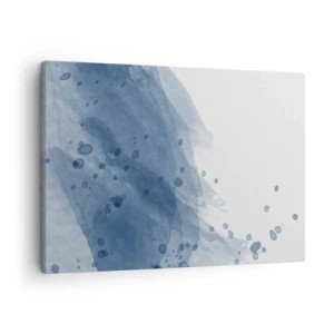 Quadro su tela - Stampe su Tela - Macchie e striature astratte nelle tonalità del blu - 70x50cm - Tulle blu - Decorazione murale moderna per soggiorno e camera da letto ARTTOR