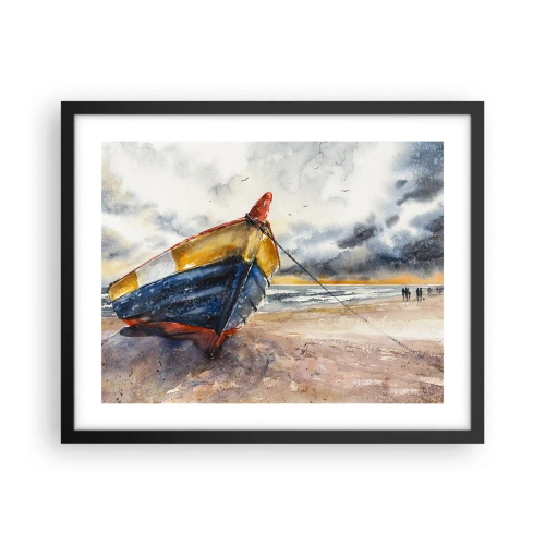 Poster in cornice nera - Riposo sulla riva - 50x40 cm