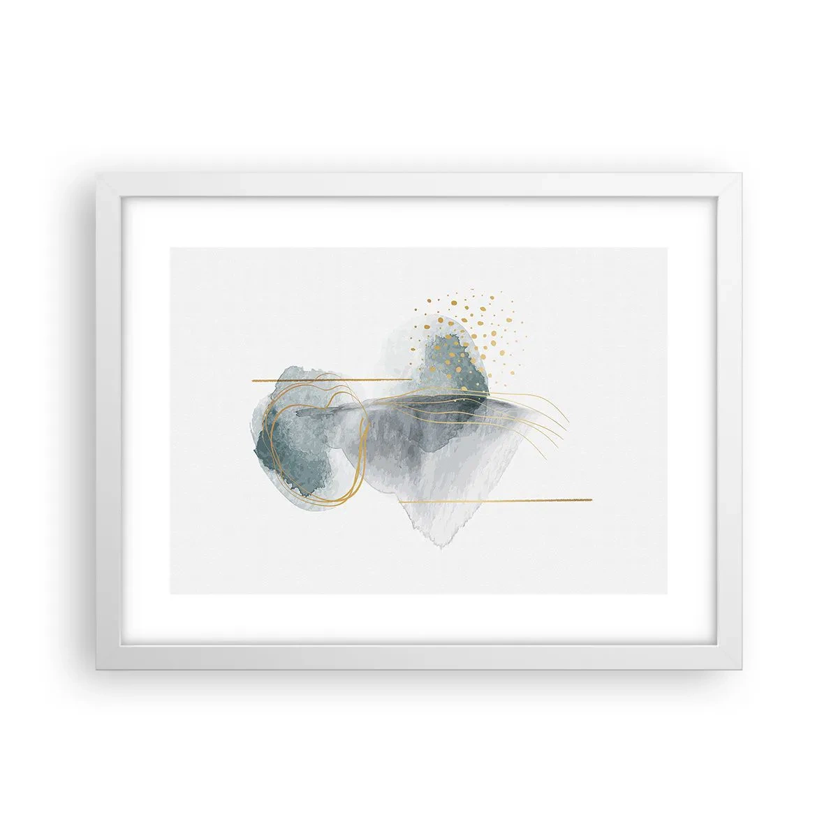 Poster in cornice bianca - Sui legami del grigio e dell'oro - 40x30 cm