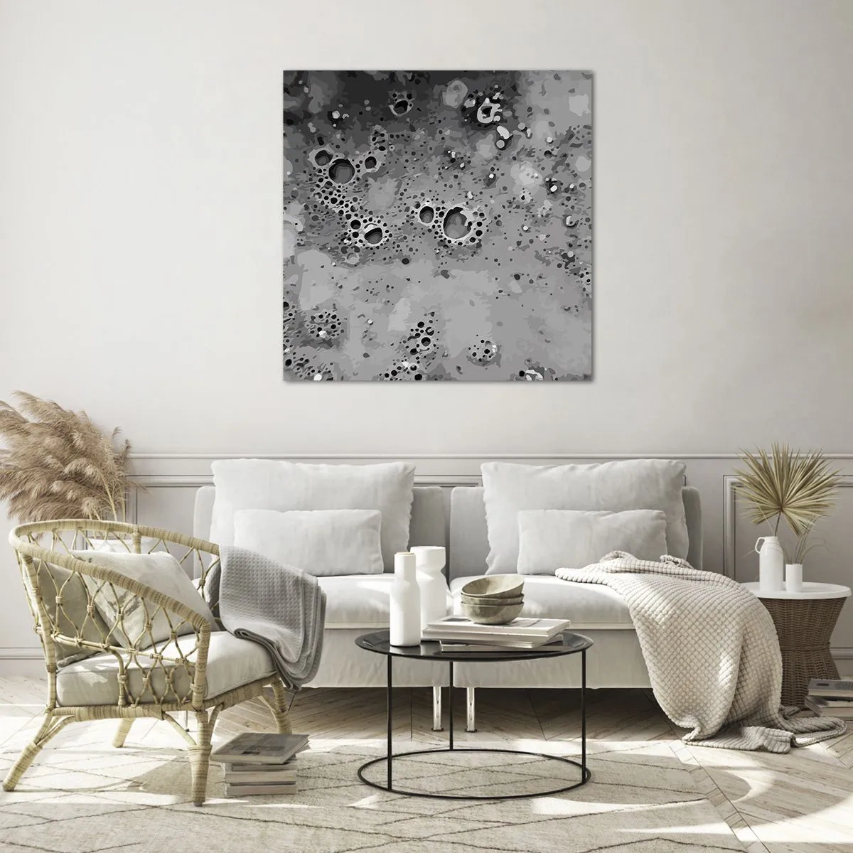 Quadro su vetro - Come un paesaggio lunare - 60x60 cm