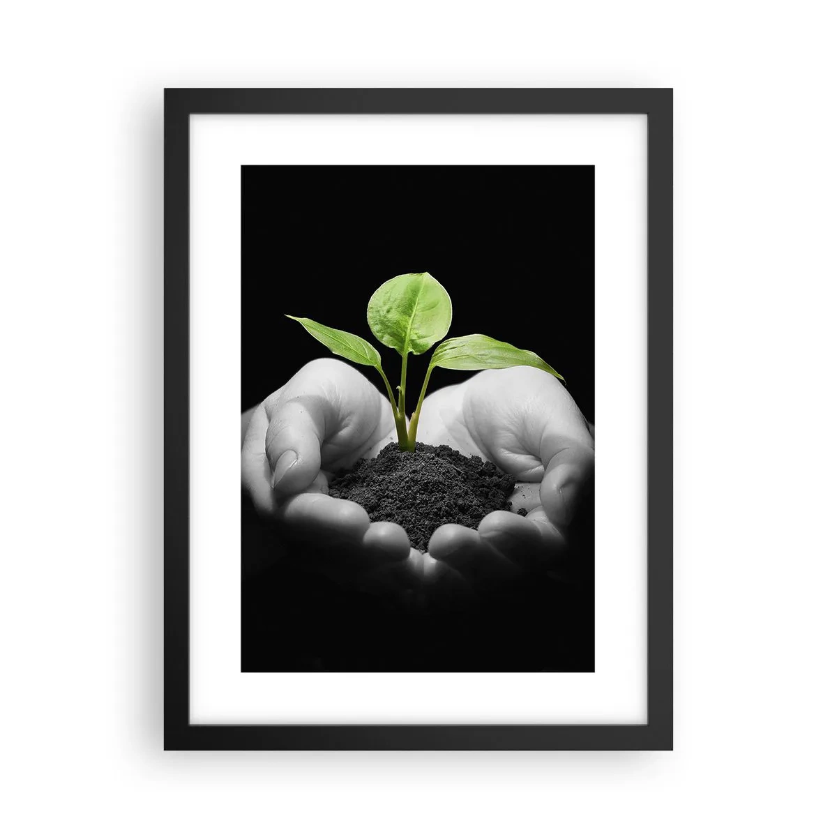 Poster in cornice nera - Amo la natura, la proteggo - 30x40 cm