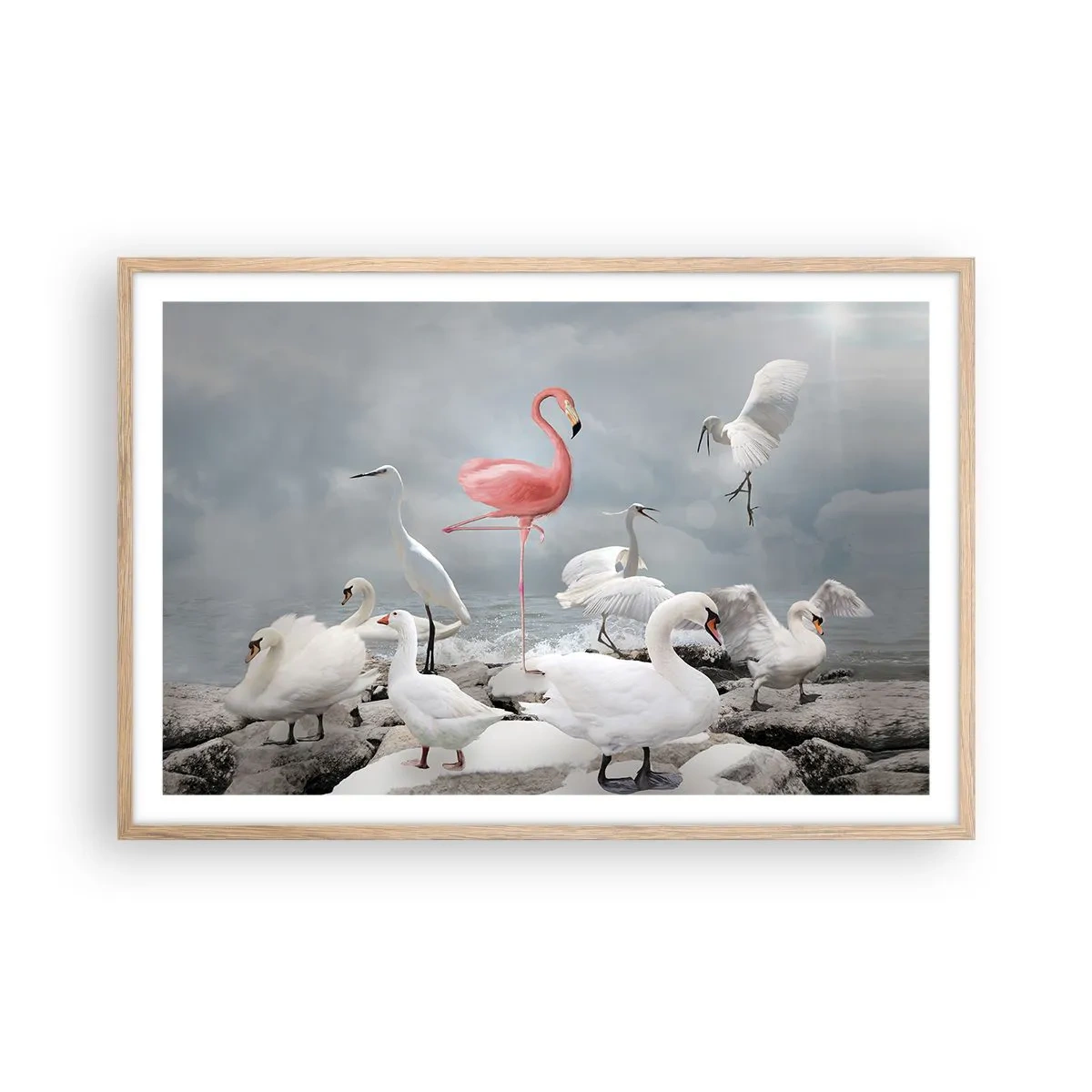 Poster in cornice rovere chiaro - Come sono arrivato qui? - 91x61 cm