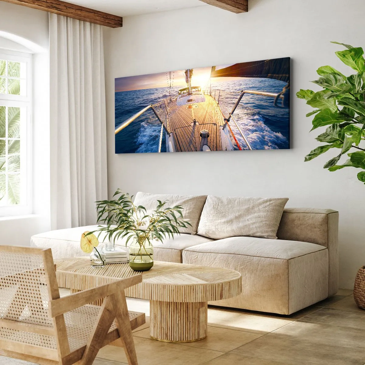 Quadro su tela - Stampe su Tela - Correndo sulle onde - 100x40 cm