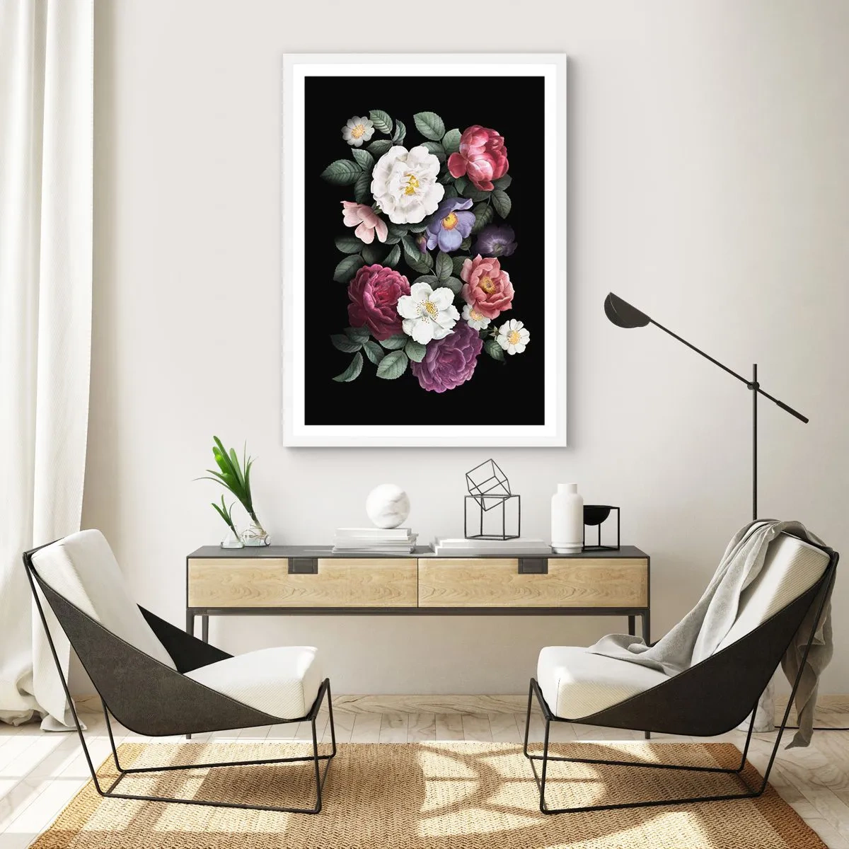 Poster in cornice bianca - Dal giardino inglese - 61x91 cm