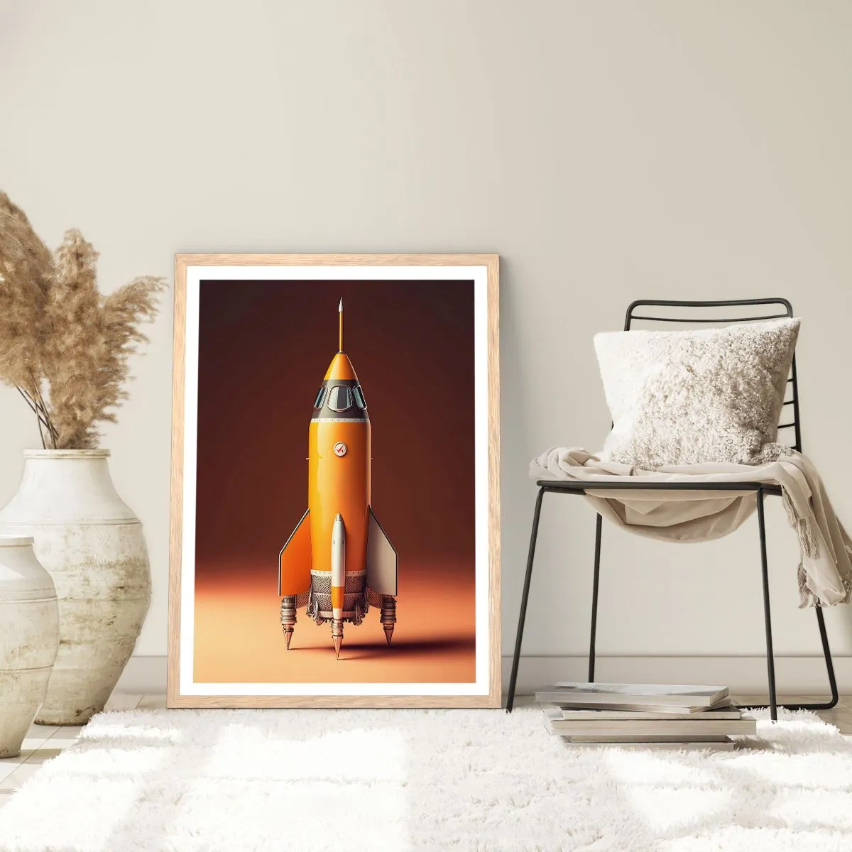 Poster in cornice rovere chiaro - Si inizia dai sogni - 30x40 cm