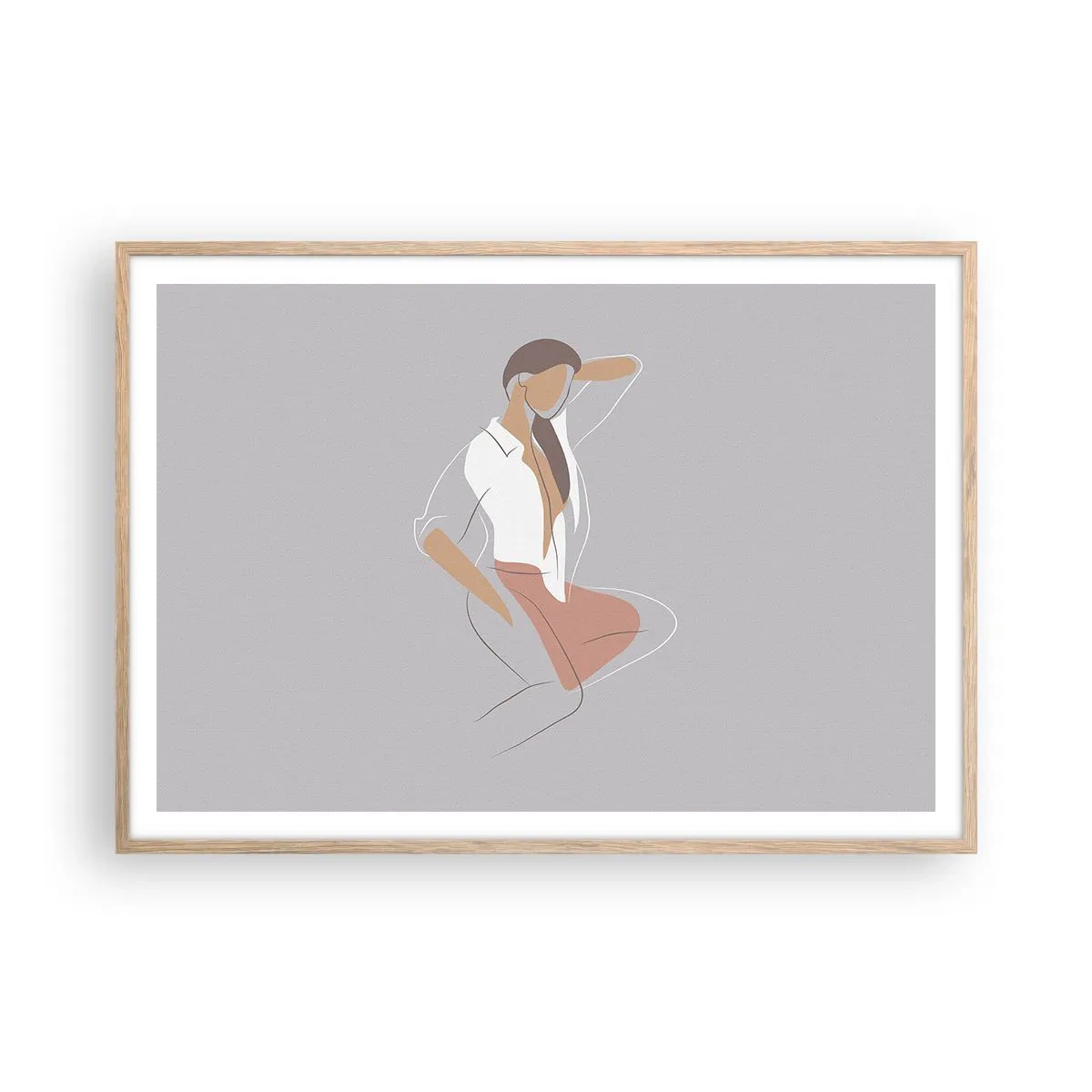 Poster in cornice rovere chiaro - Profilo di bellezza - 100x70 cm