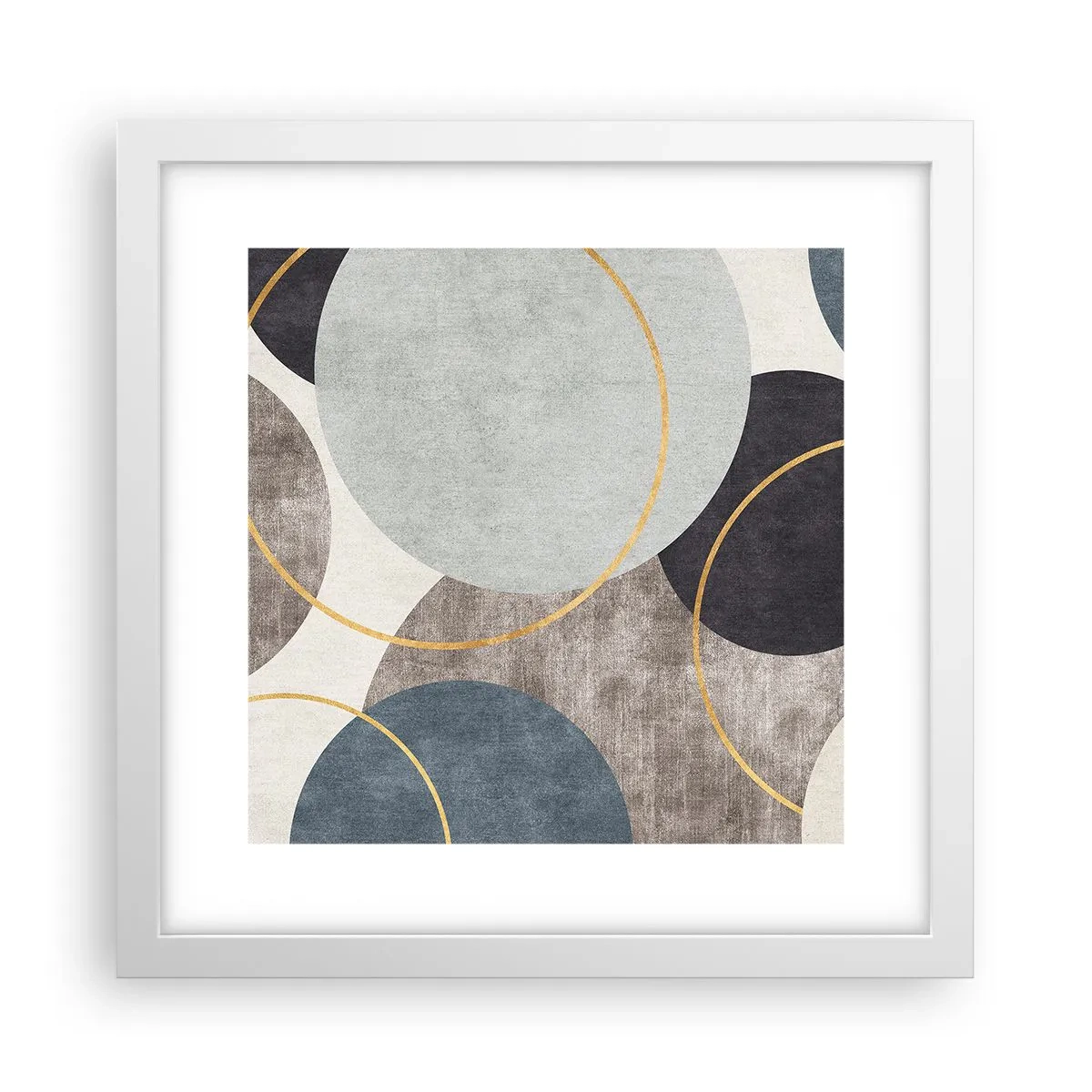 Poster in cornice bianca - Un cerchio dietro l'altro - 30x30 cm