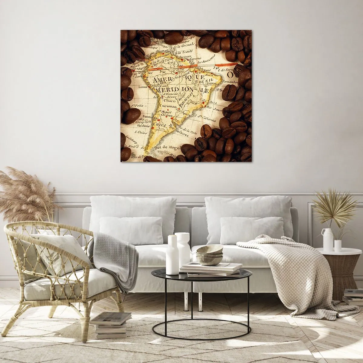 Quadro su vetro - Da dove viene il miglior caffè? - 60x60 cm