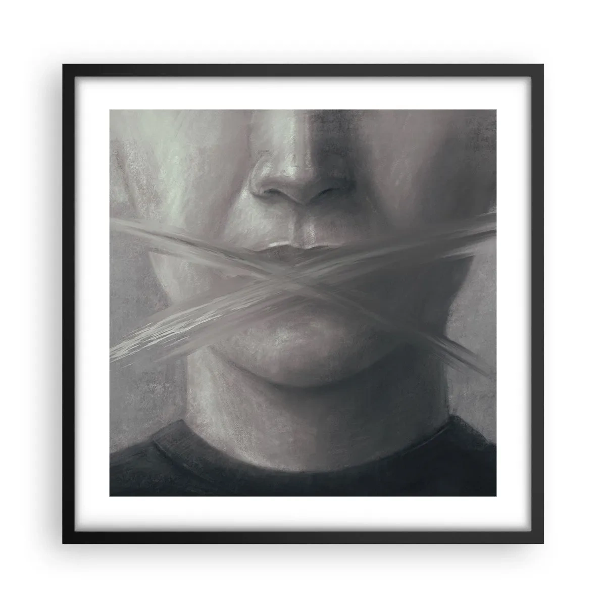 Poster in cornice nera - Neanche una parola - 50x50 cm