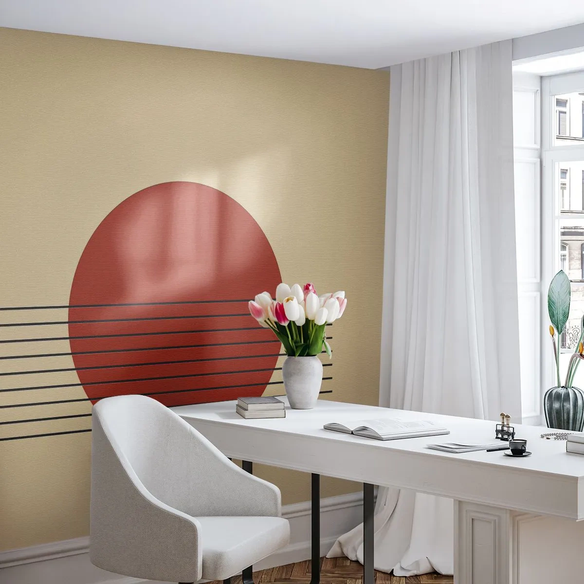 Fotomurali Premium Canvas - Nel cerchio e oltre - Astrazione, Pezzo, Grafica - 400x280 cm