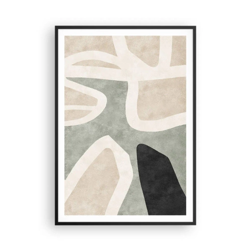 Poster in cornice nera - Composizione con motivi in nero - 70x100 cm