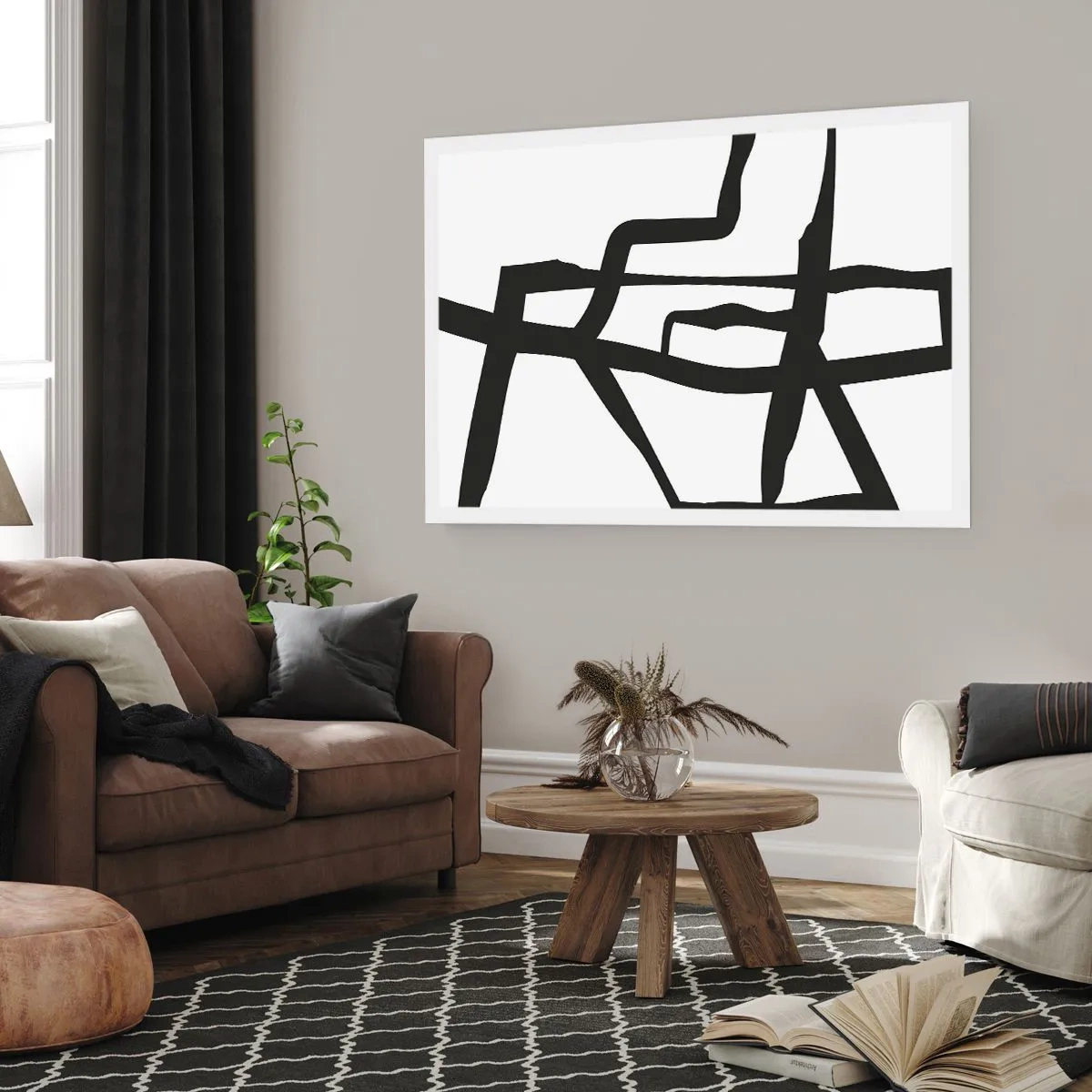 Poster - Struttura bianca e nera - 50x40 cm