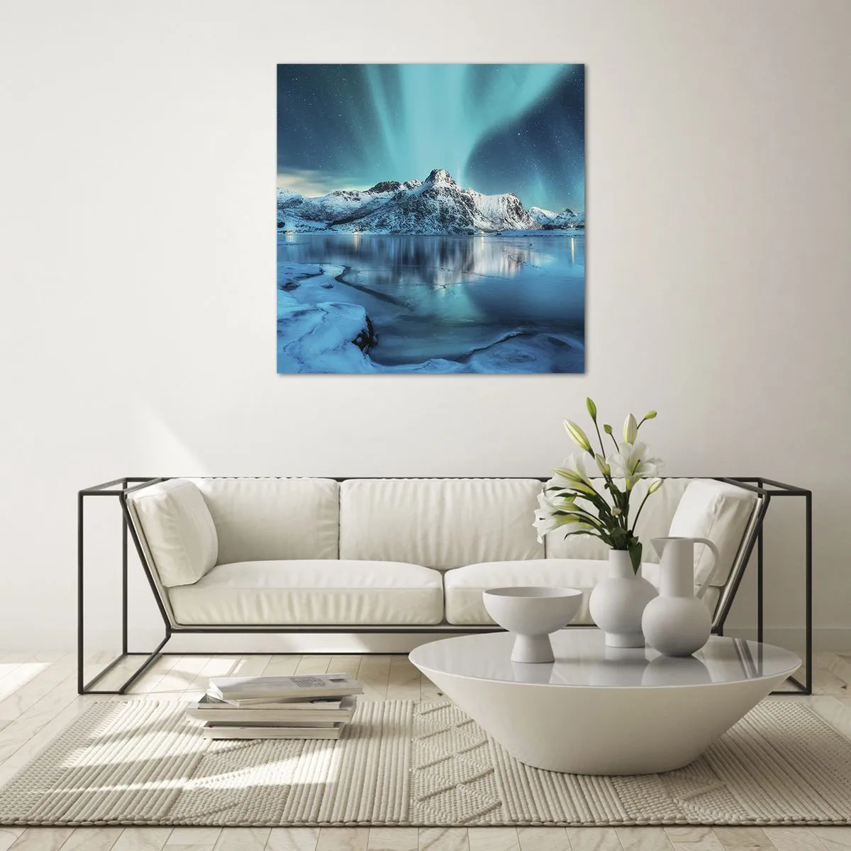 Quadro su vetro - Notte di luce - 30x30 cm
