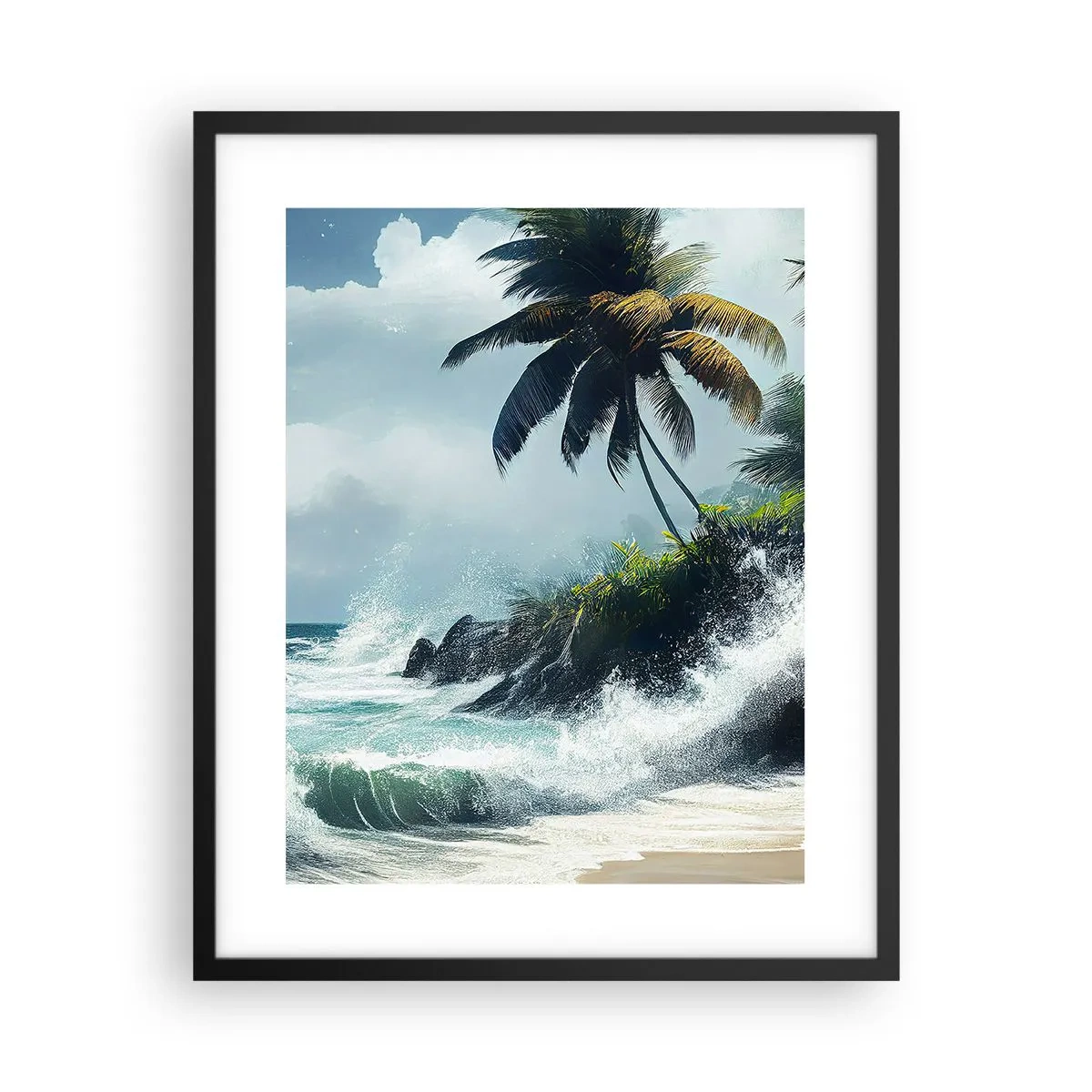 Poster in cornice nera - Sulla riva tropicale - 40x50 cm