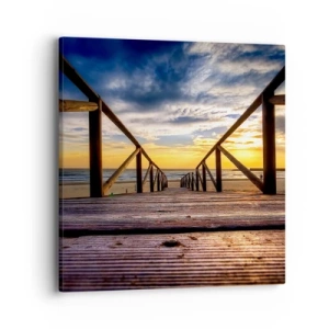 Quadro su tela - Stampe su Tela - Verso la spiaggia silenziosa al tramonto - 40x40 cm