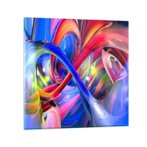 Quadro su vetro - La danza dei colori - 40x40 cm