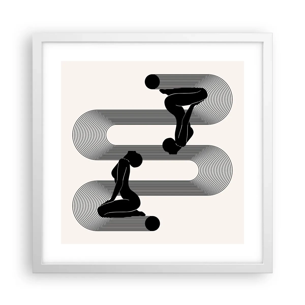 Poster in cornice bianca - Simmetria sensuale - 40x40 cm