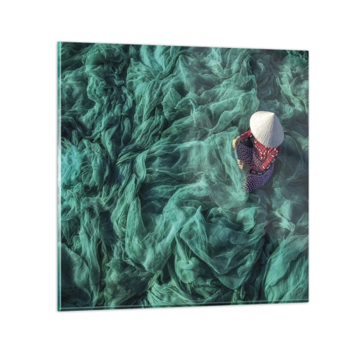 Quadro su vetro - Nel mare di reti - 50x50 cm