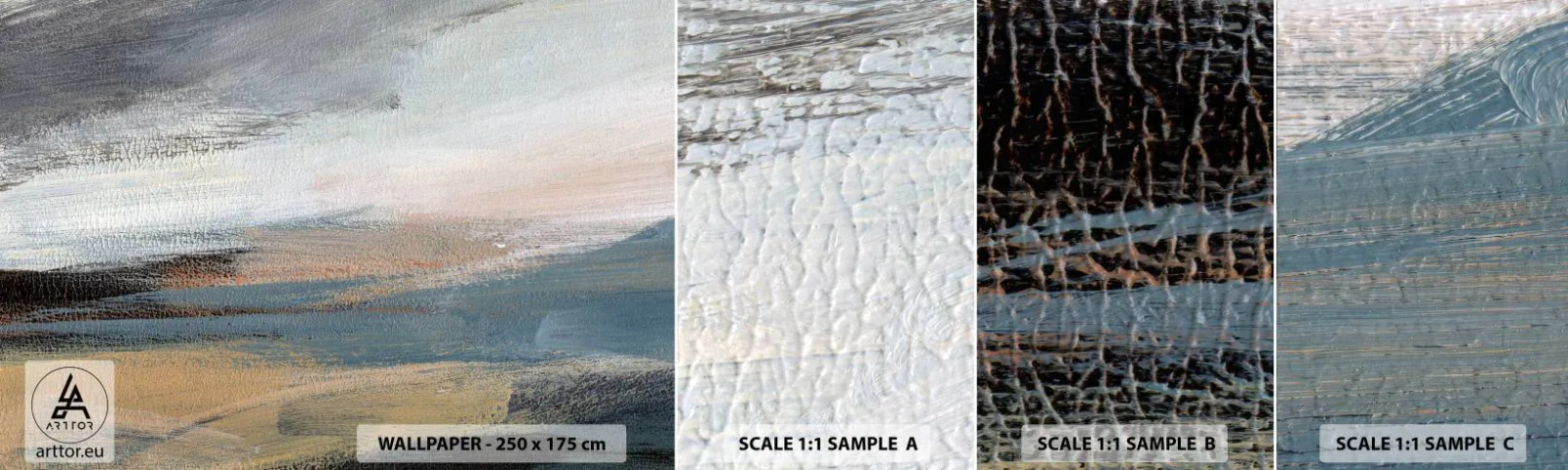 Campione Di Fotomurale Standard Eco - Astrazione: paesaggio del nord - Pezzo, Astrazione, Minimalismo - 100x30 cm