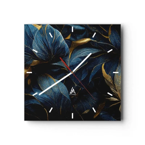 Orologio da parete - Orologio in Vetro - Foderati d'oro - 40x40 cm