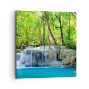 Quadro su tela - Stampe su Tela - Annegare nel turchese e nel verde - 70x70 cm