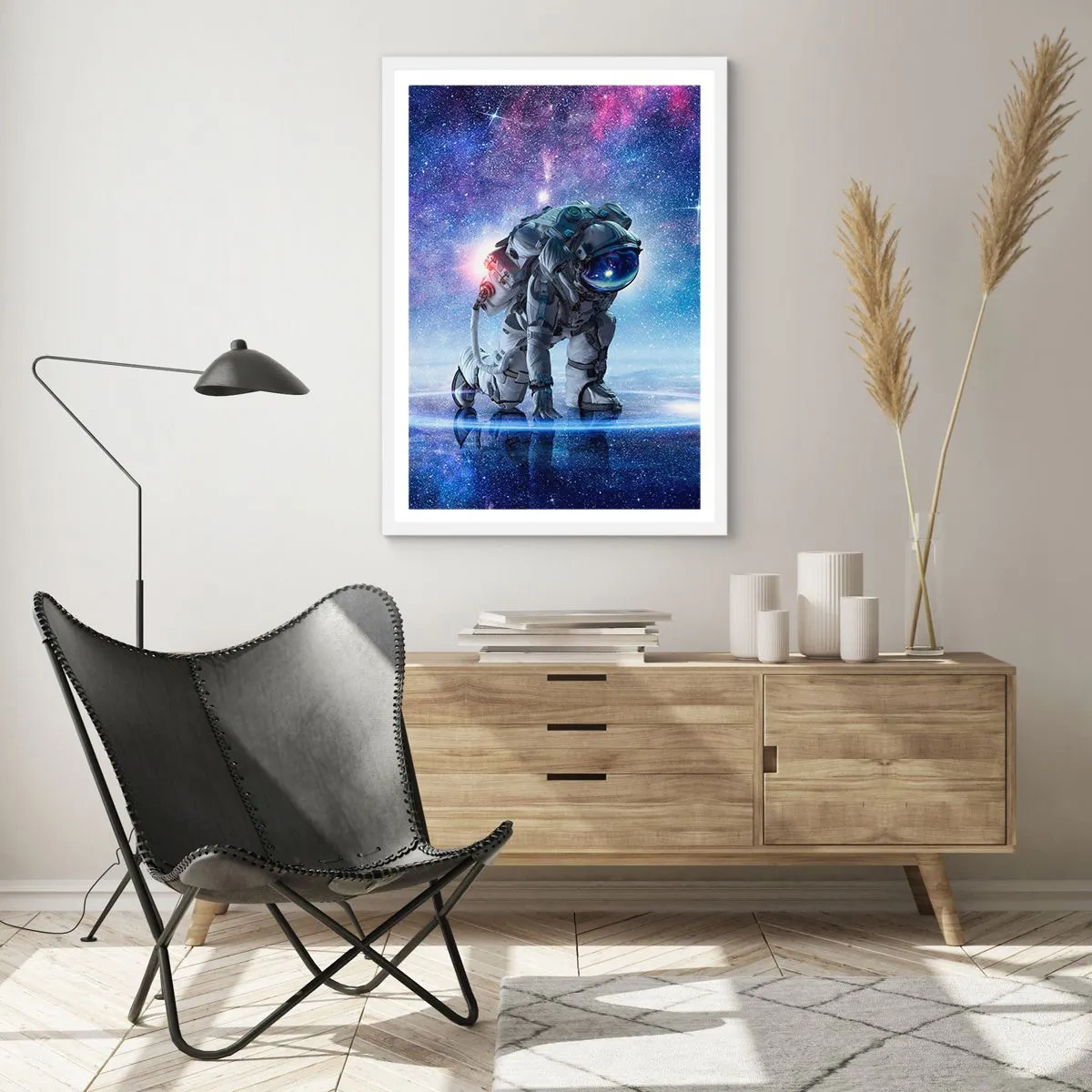 Poster in cornice bianca - Il cielo stellato sopra di me - 70x100 cm