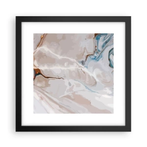 Poster in cornice nera - Meandri blu sotto il bianco - 30x30 cm