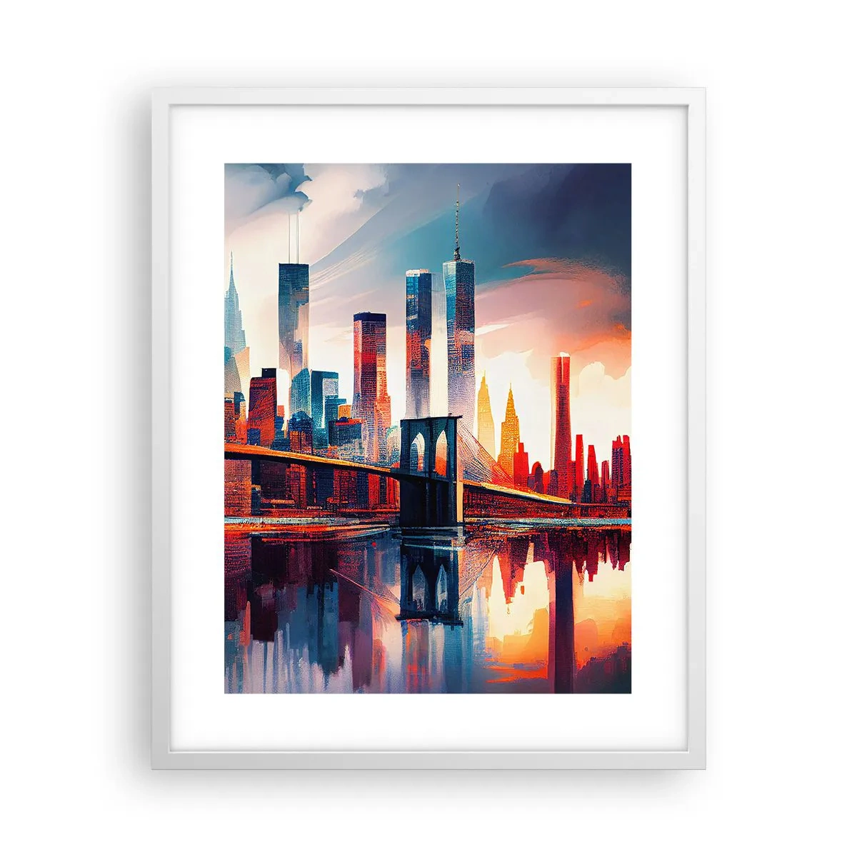 Poster in cornice bianca - Una New York spettacolare - 40x50 cm