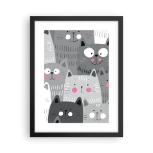 Poster in cornice nera - Il mondo dei gatti - 30x40 cm