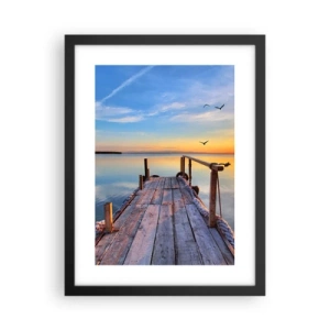 Poster in cornice nera - Camminando verso il sole - 30x40 cm