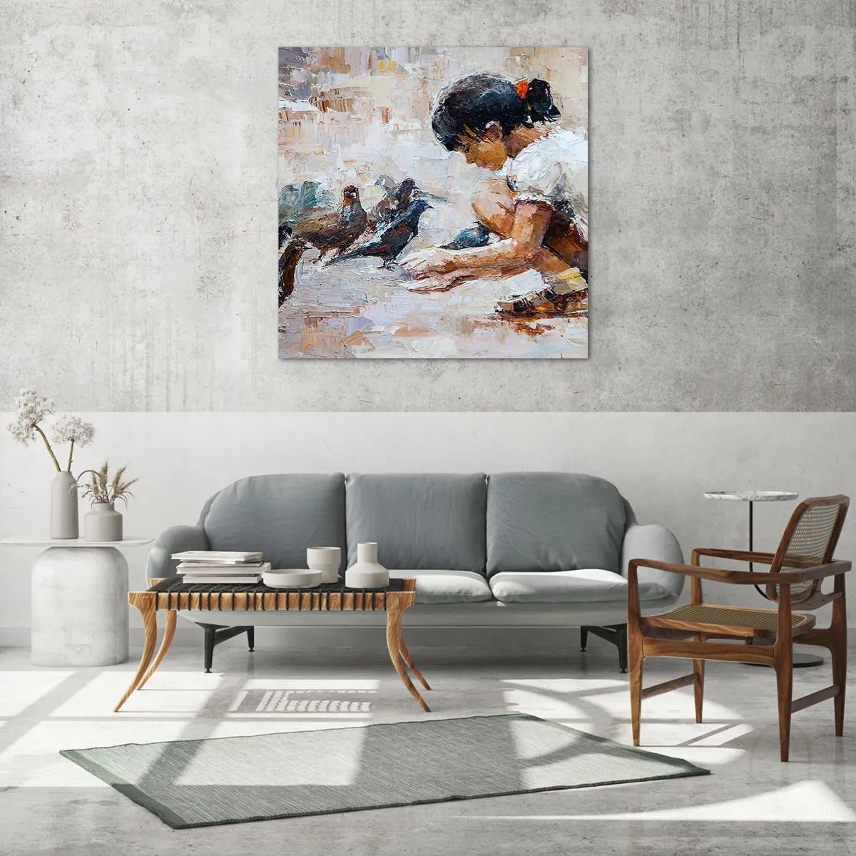 Quadro su vetro - Piccoli e gentili - 60x60 cm