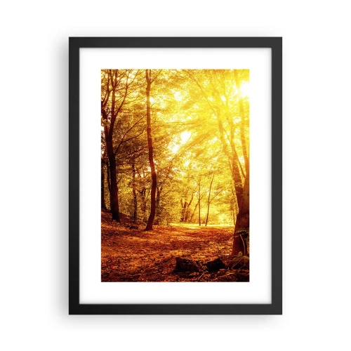 Poster in cornice nera - Verso la radura dorata - 30x40 cm