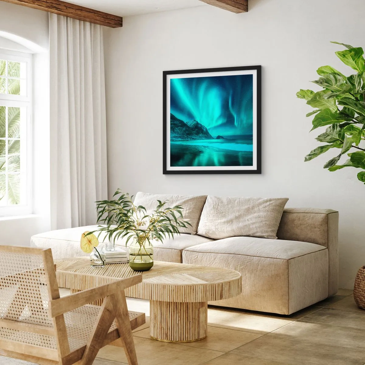 Poster in cornice nera - Miracolo del Nord - 40x40 cm