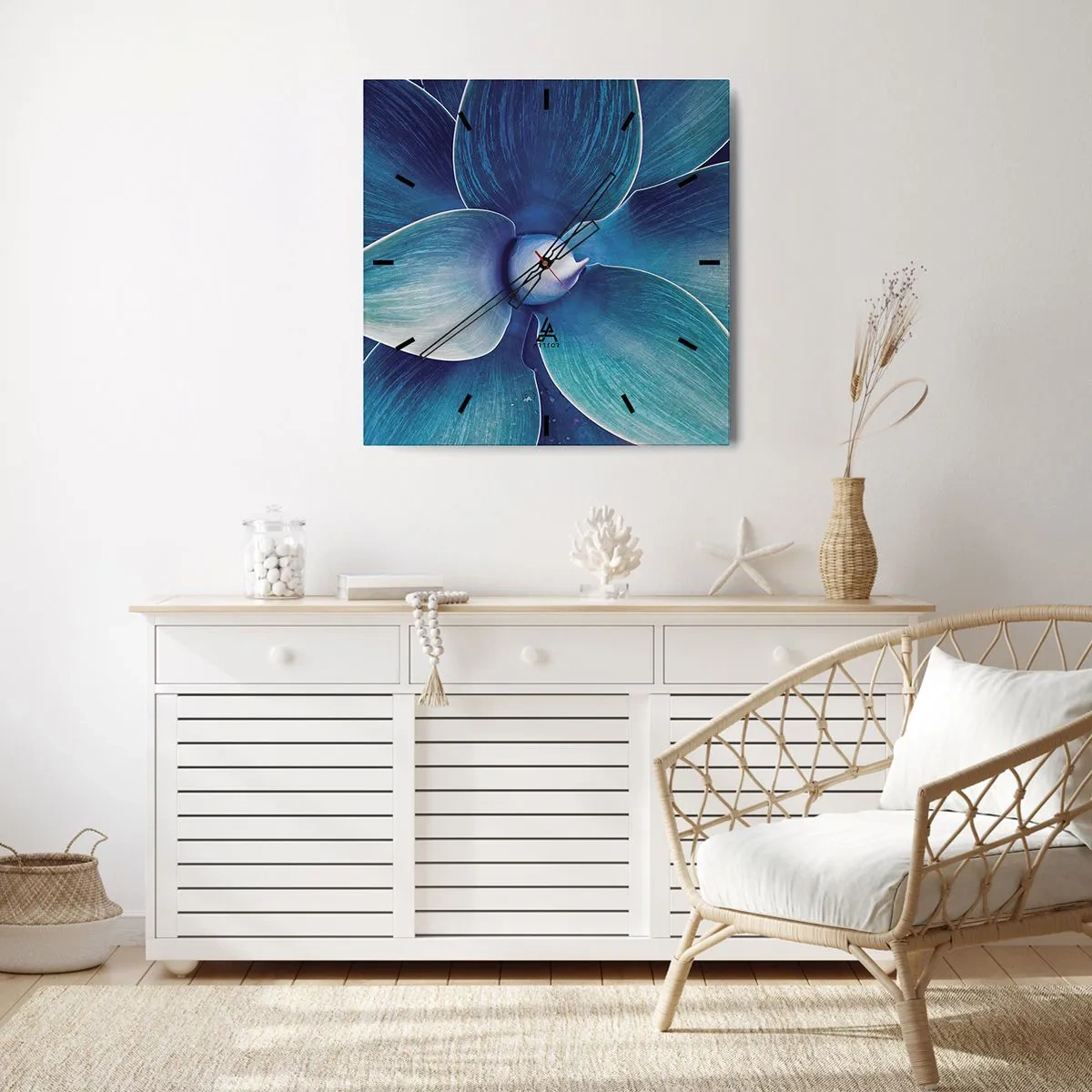 Orologio da parete - Orologio in Vetro - Imbluito dal sole - 40x40 cm