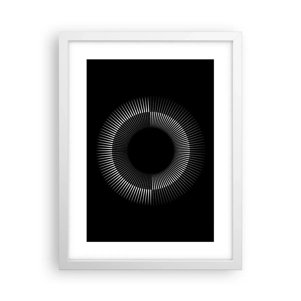 Poster in cornice bianca - Sole nero - 30x40 cm